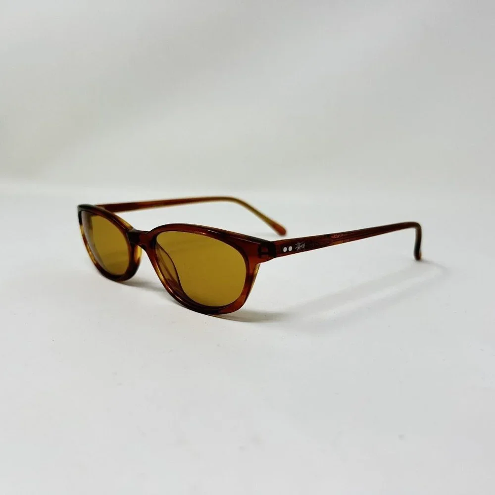 stussy eye gear Richie Sunglasses Tortoise Yellow Lenses Light Scratches - Picture 2 of 15
